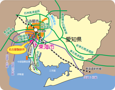 日本製鉄株式会社名古屋製鉄所　アクセス地図