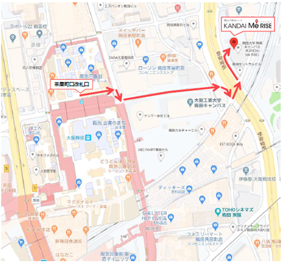最寄り駅から会場までの地図
